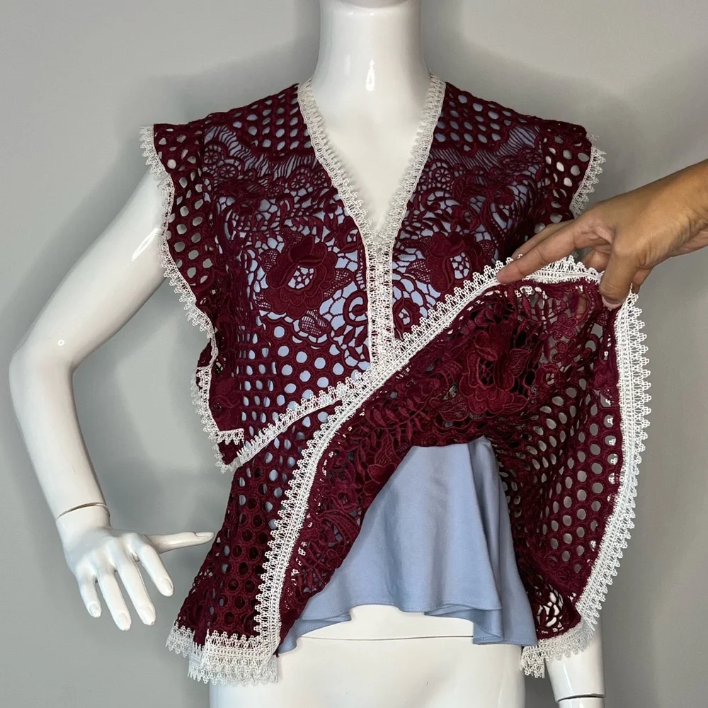 ALEXIS Kirk Lace Paneled Corded Top - Picture 7 of 9
